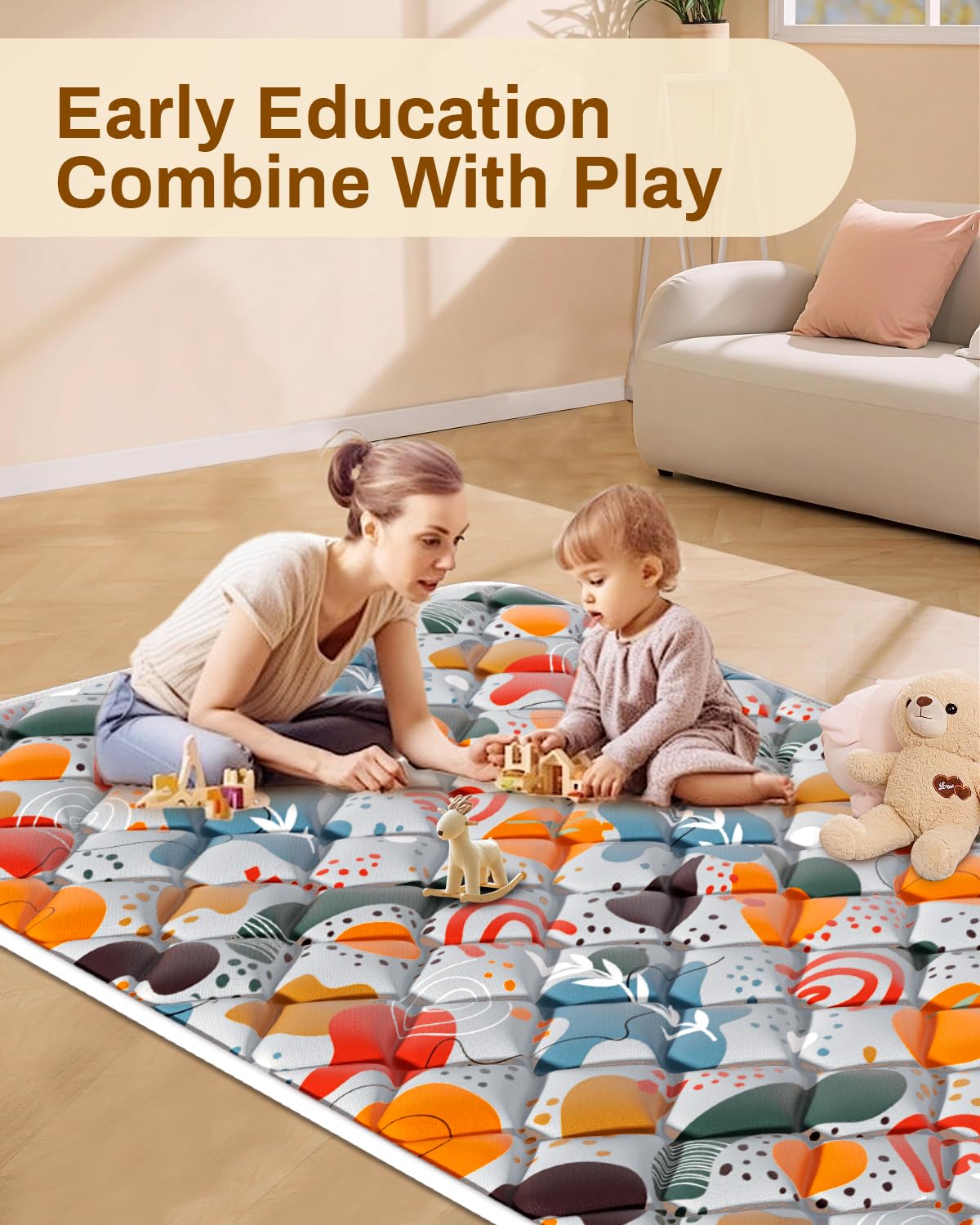 Jaobeem mat non-slip edge supports tummy time safety.
