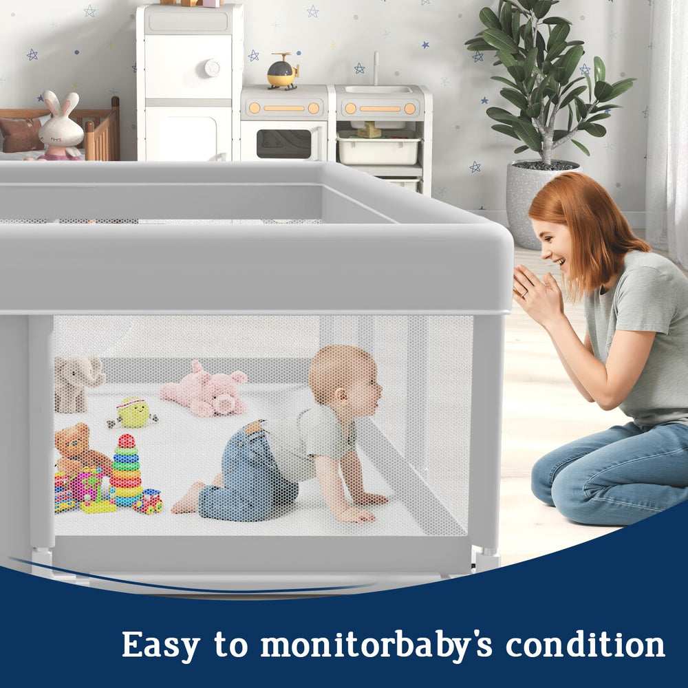Jaobeem baby playpen 360 visual design enables constant supervision