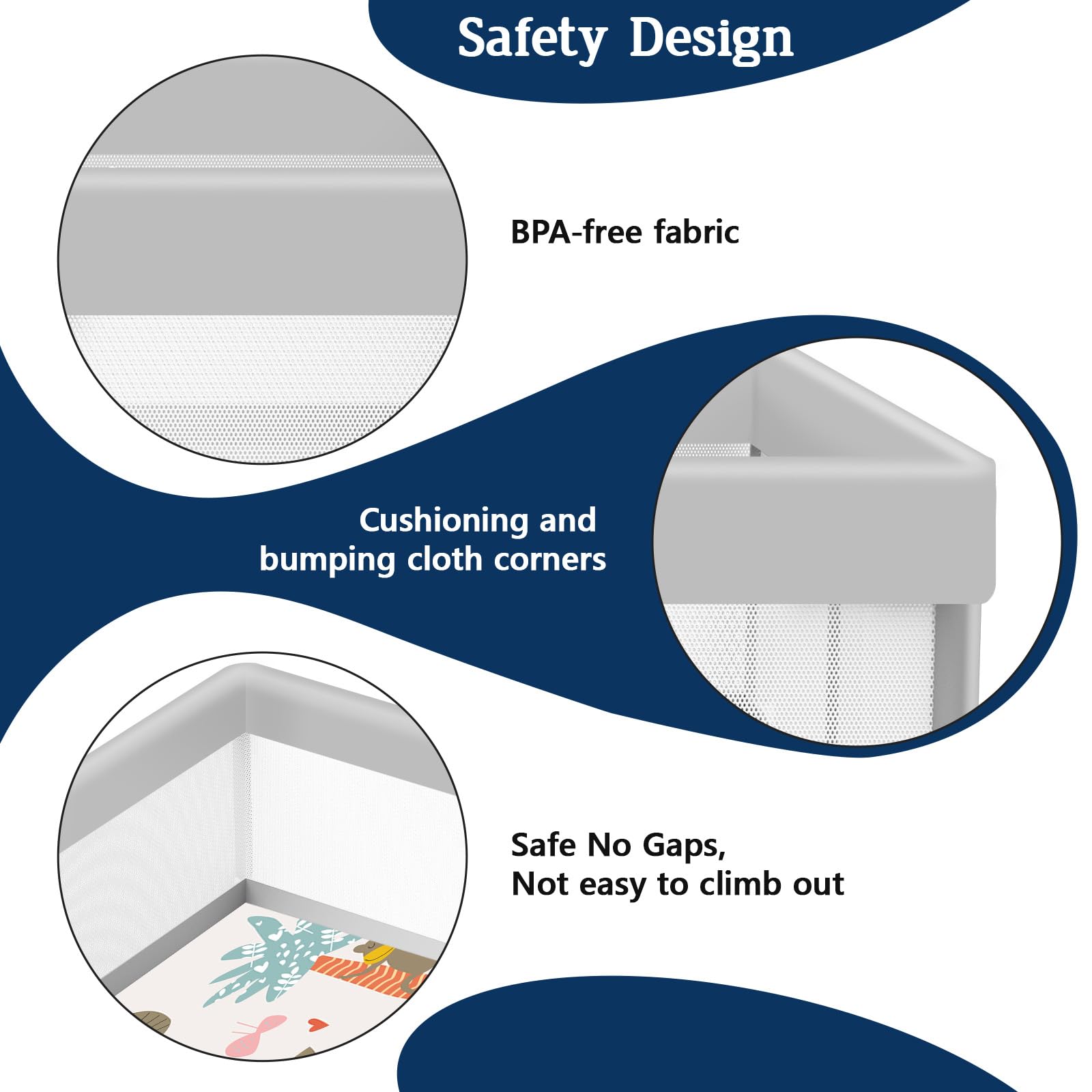 Jaobeem baby playpen self-contained mess zone keeps toys organized