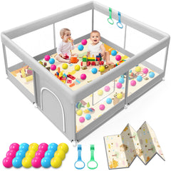Jaobeem baby playpen with mat in 50x50 inches for safe playtime.