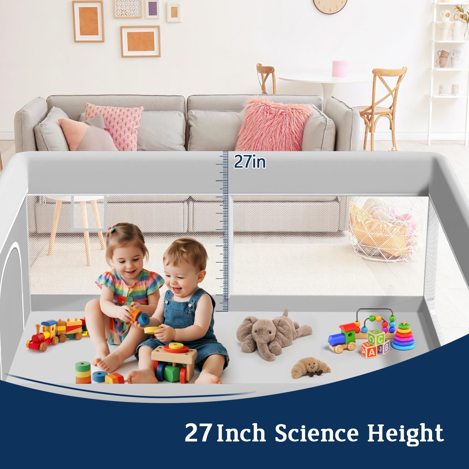 Jaobeem indoor-outdoor friendly playpen suits busy parents.