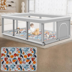 Jaobeem large baby playpen side view shows spacious play area for toddlers