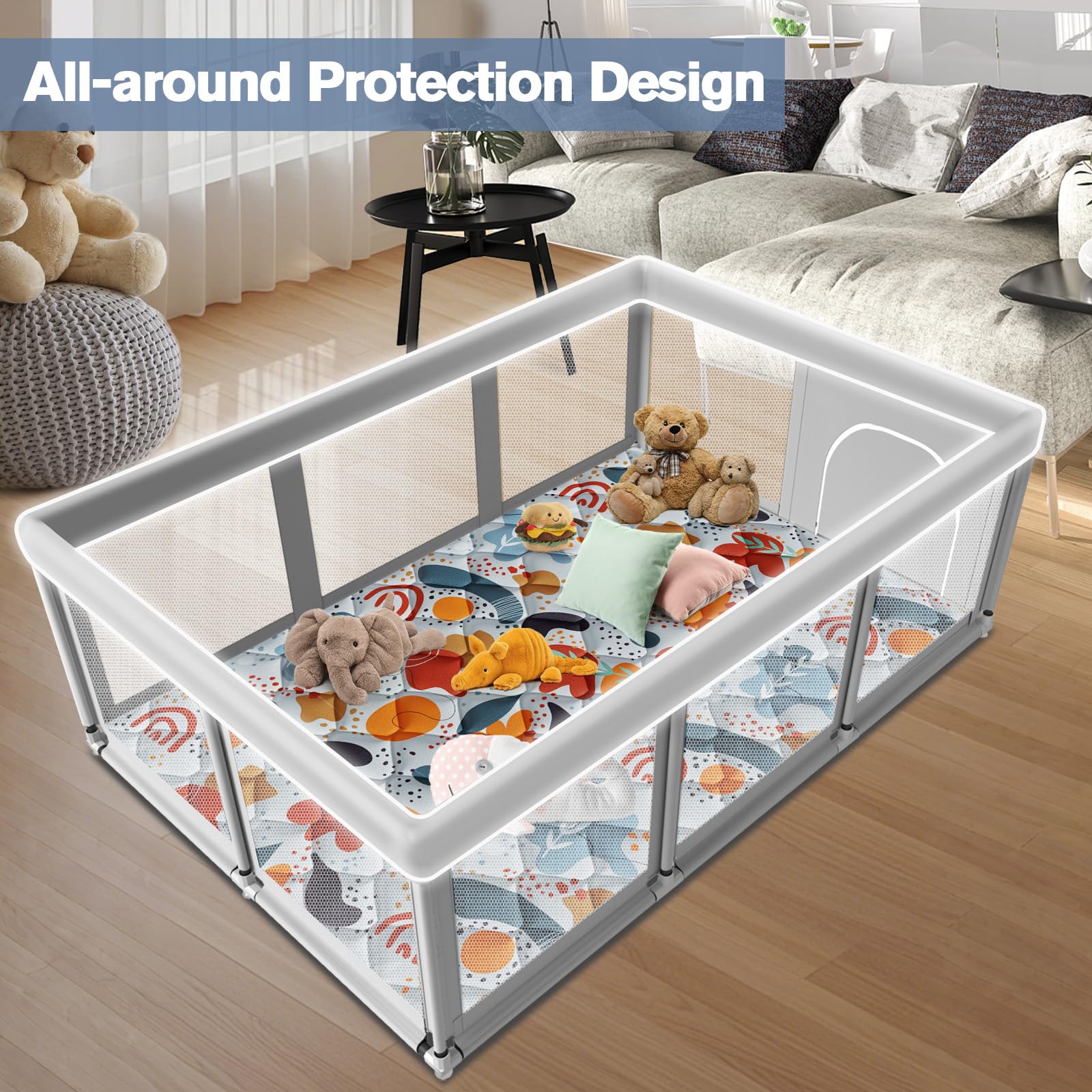 Jaobeem anti-slip base provides stable play space on varied floors