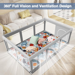 Jaobeem playpen assembly scene highlights rust-proof alloy frame and quick setup