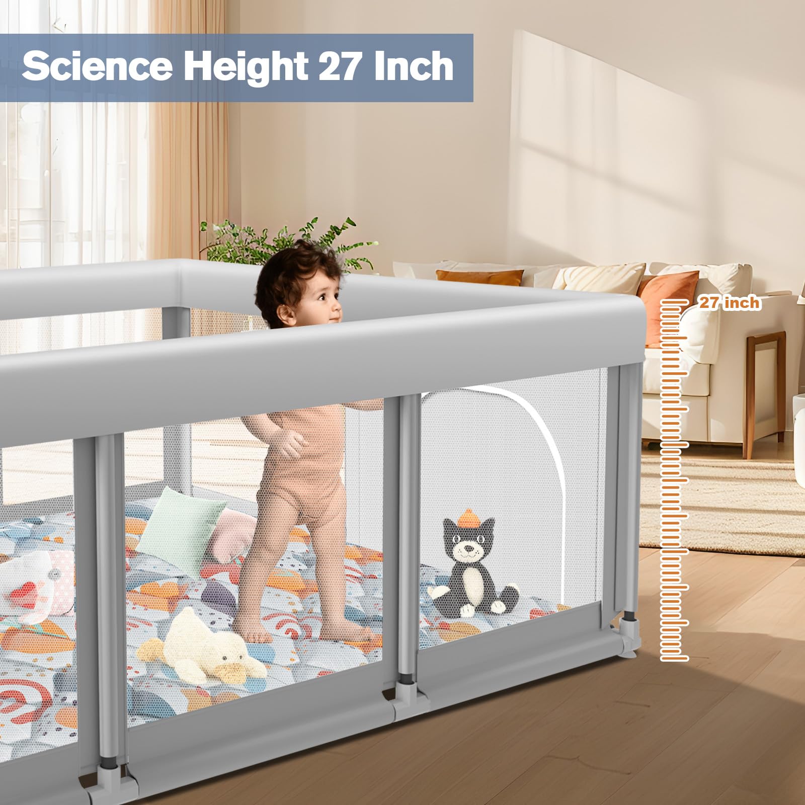 Jaobeem large playpen used indoors or outdoors for versatile playtime