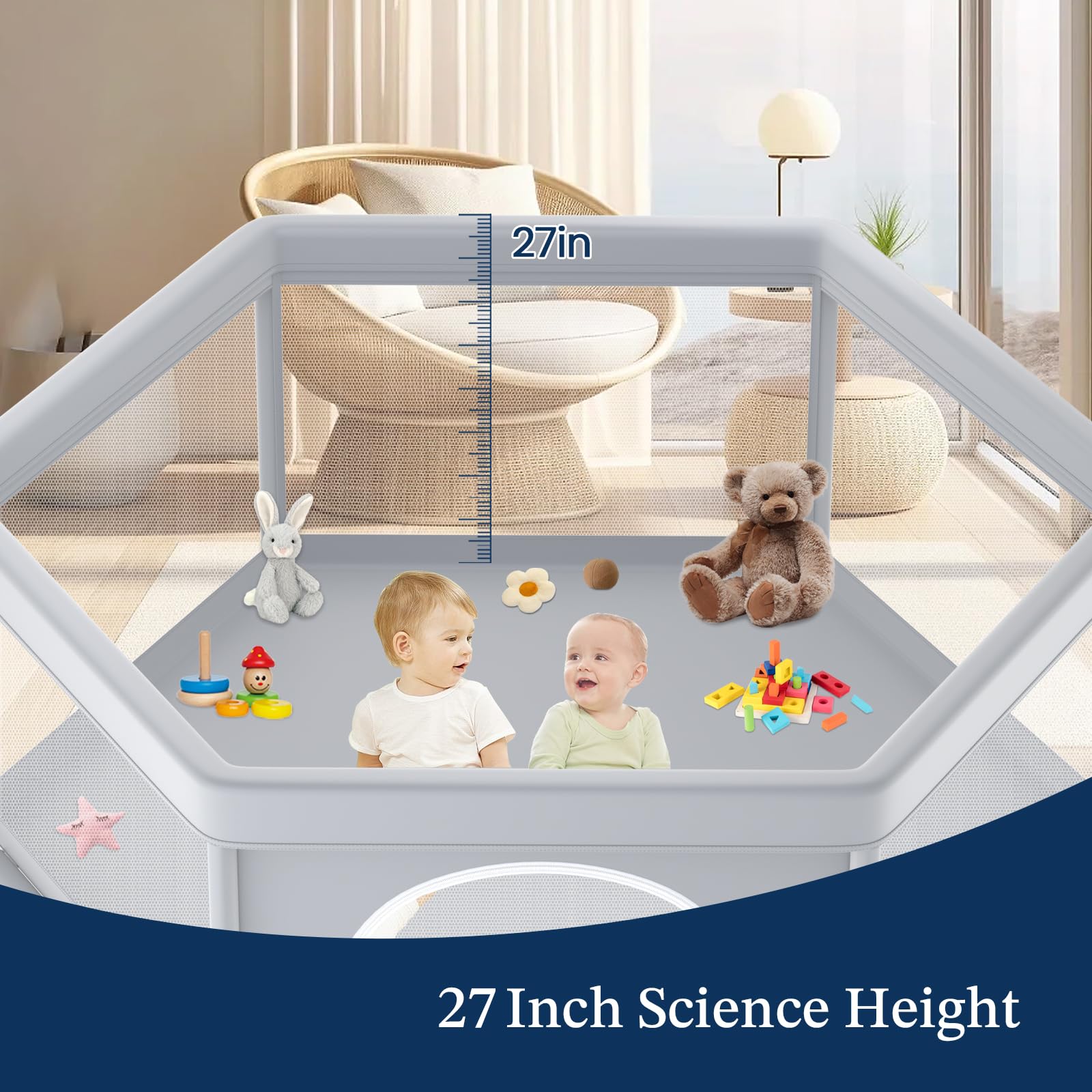 Jaobeem machine-washable fabric ensures easy cleanup after playtime.