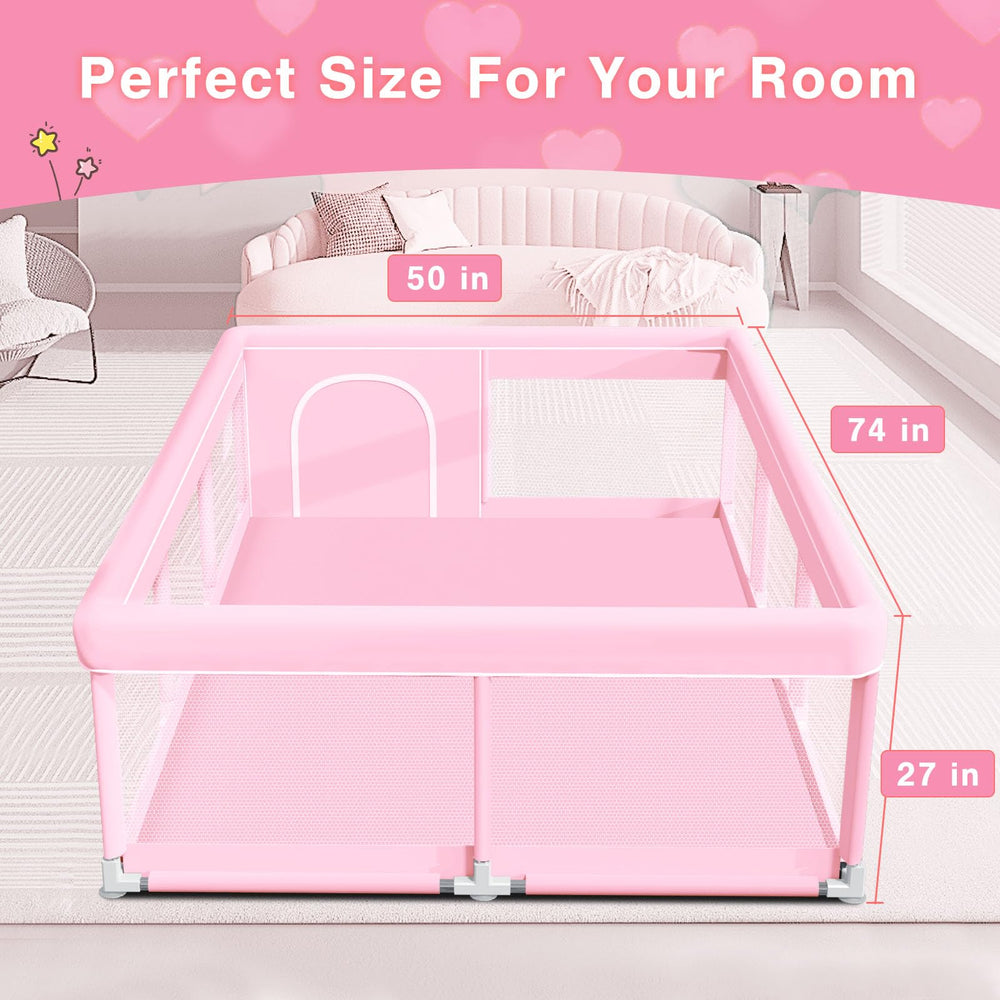 Jaobeem pink baby playpen indoor-outdoor versatility supports flexible play spaces.