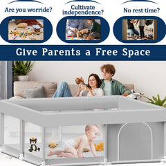 Jaobeem playpen 360-visibility shows baby and caregiver interaction during playtime