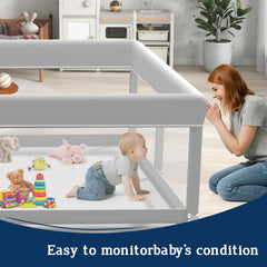 Jaobeem playpen with anti-slip cups maintains stable setup during playtime.