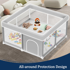 Jaobeem playpen breathable mesh offers airy comfort and constant monitoring
