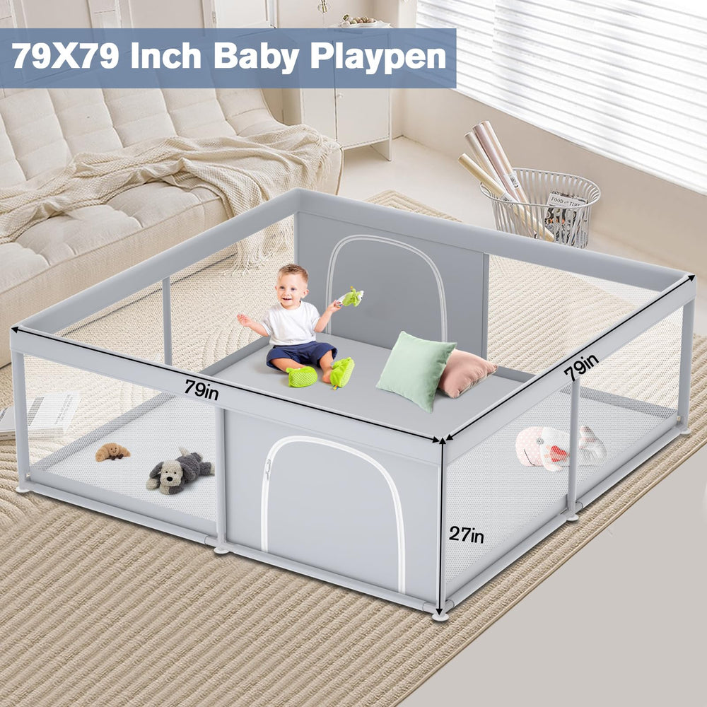 Jaobeem playpen easy-clean fabric, wipeable and machine washable.