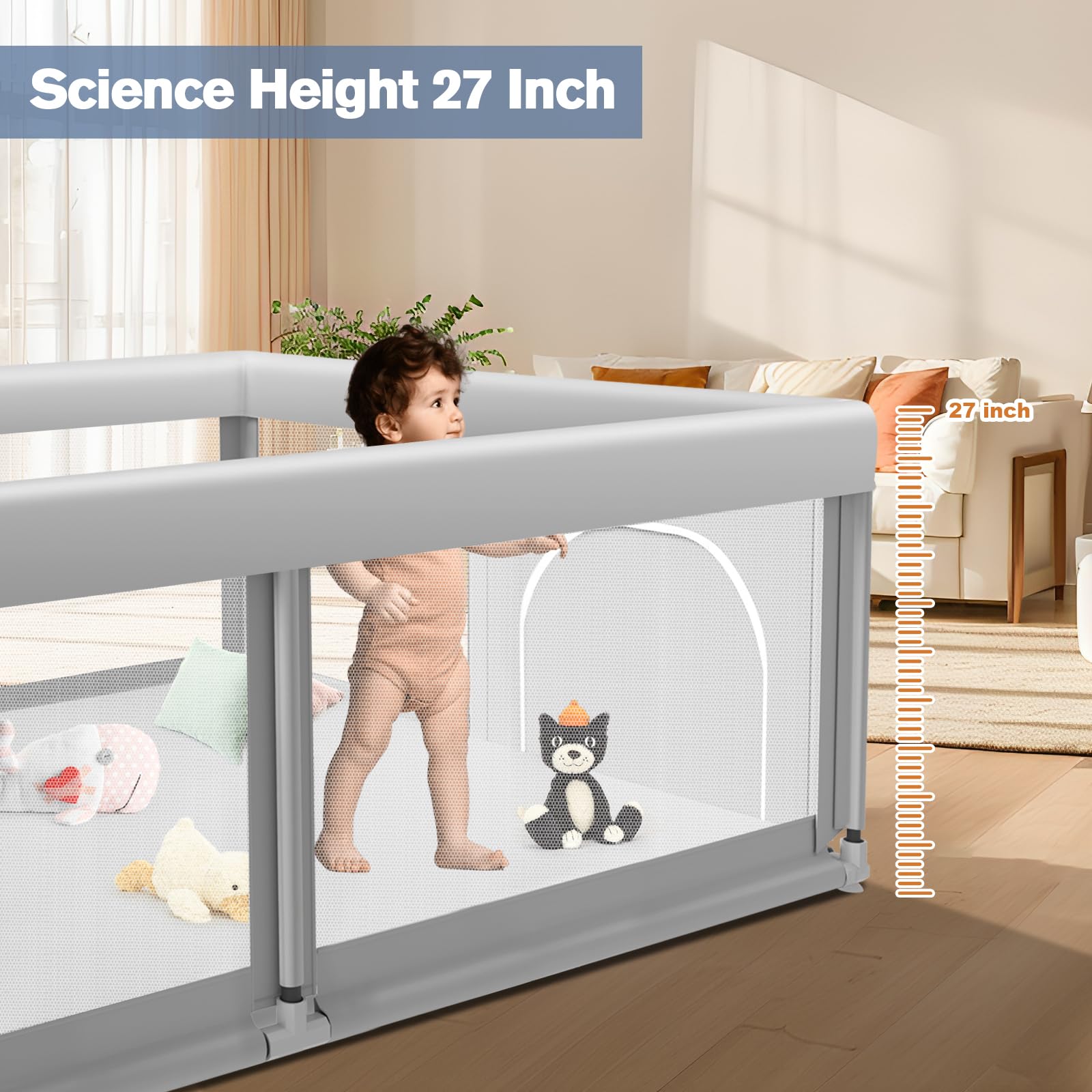 Jaobeem playpen suction-cups image highlights secure base and easy placement.