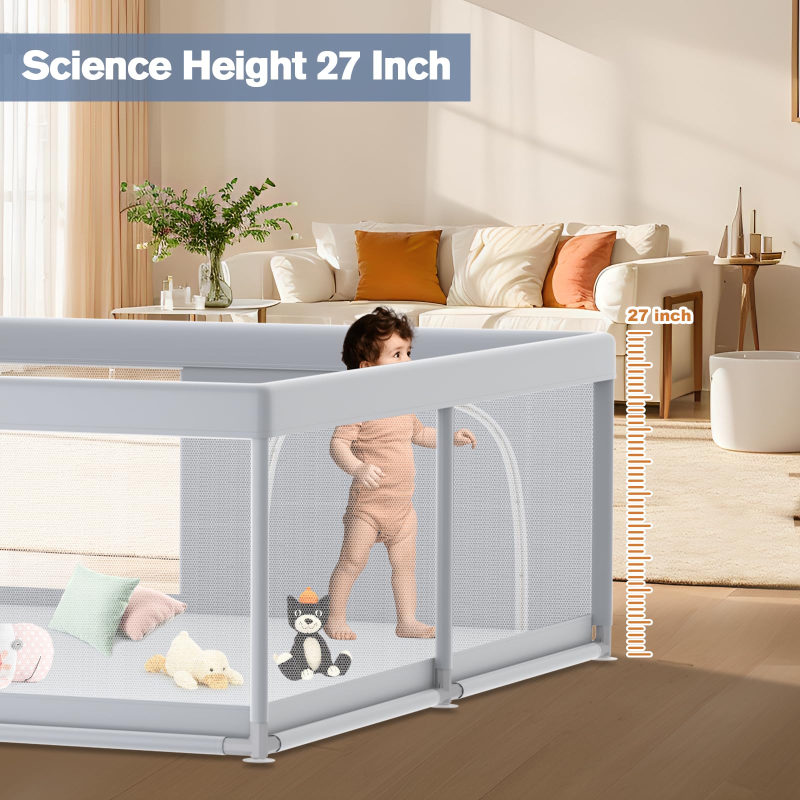 Jaobeem playpen tool-free assembly for quick setup in minutes.