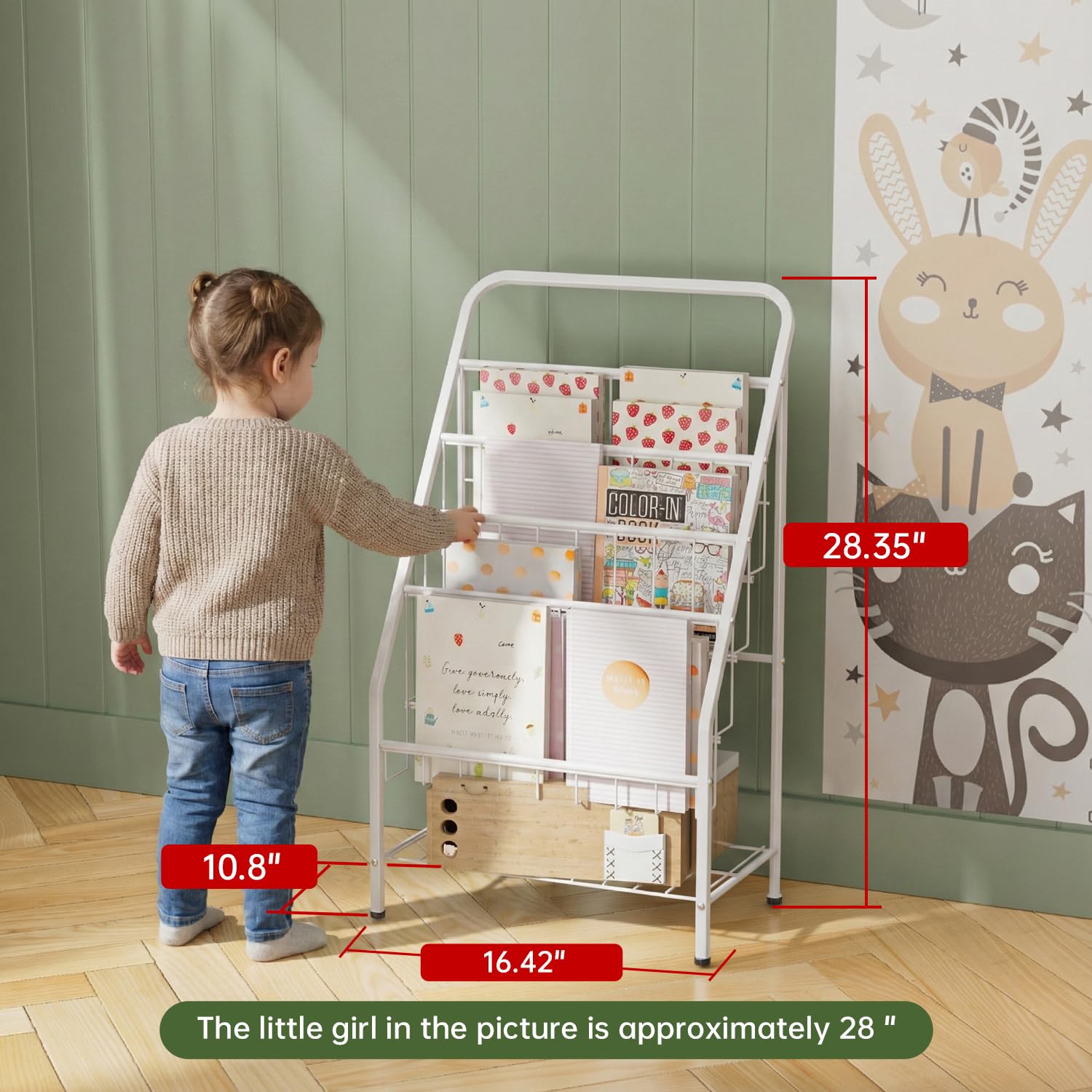 JAQ 4-tier open shelf display highlights book covers for quick browsing