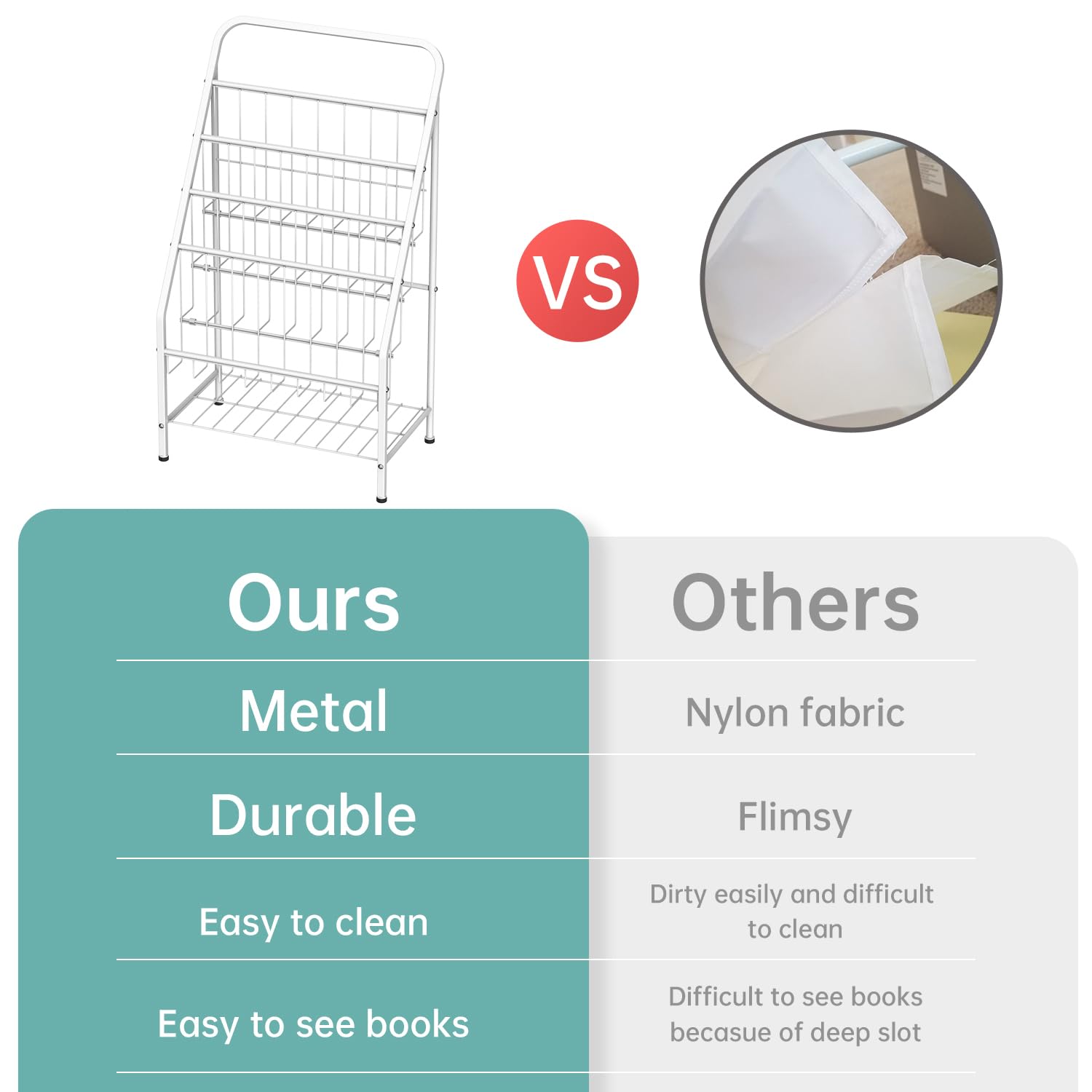 JAQ bookshelf designed for toddler access and independent choice