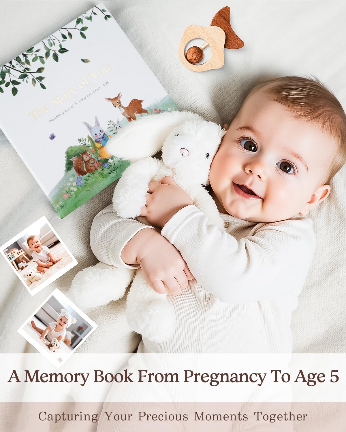 JARMAPOZ baby memory book pages highlight archival paper for long-term preservation.