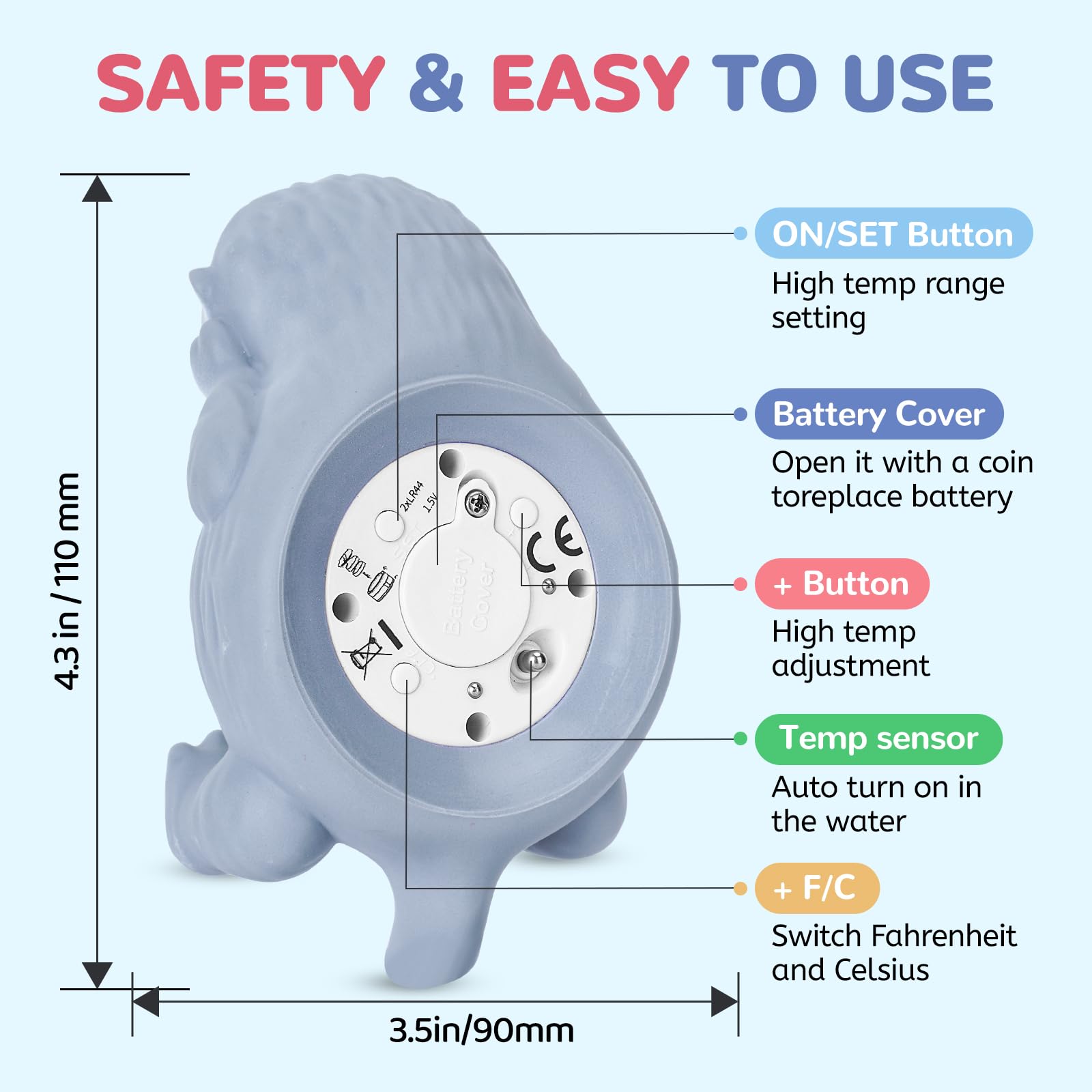 JARMAPOZ gift-ready bath thermometer ideal for new parent registries.