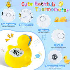 JARMAPOZ IPX7 waterproof duck bath toy for full immersion readings.