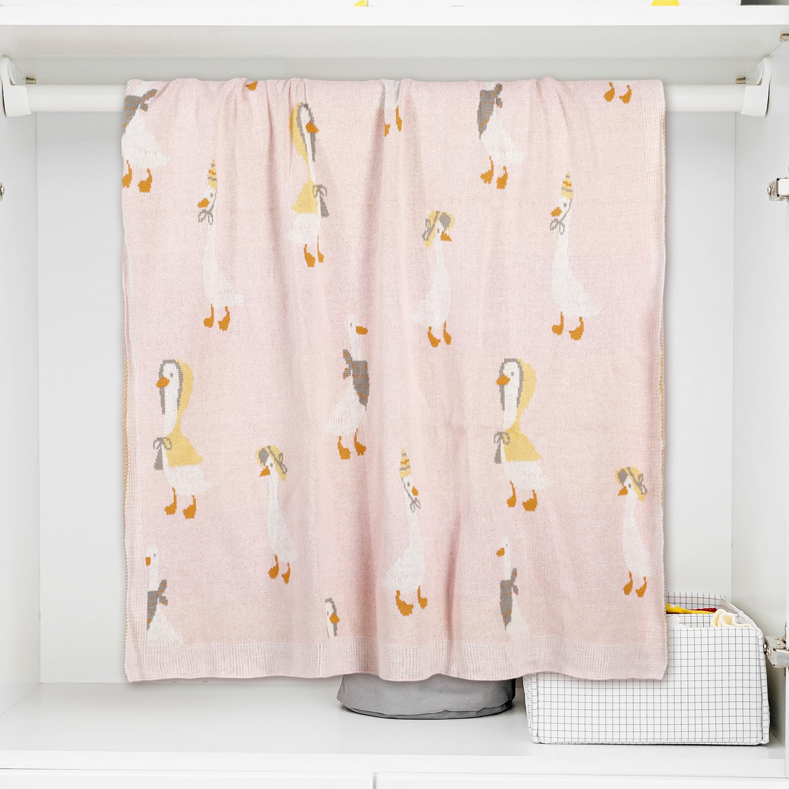 JarThenaAMCS swaddle-ready 30x40 inch baby blanket suitable for stroller or car seat use.