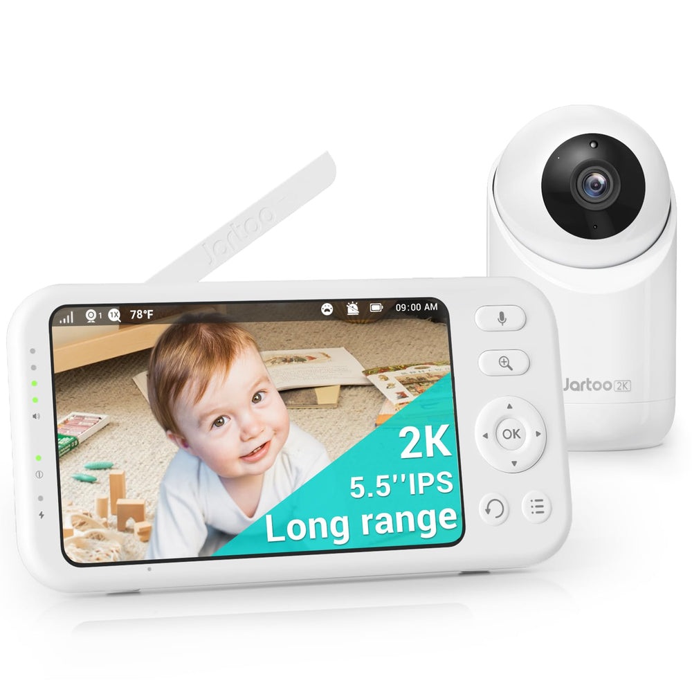 Jartoo 2K video baby monitor hero shot for detailed monitoring and clarity.