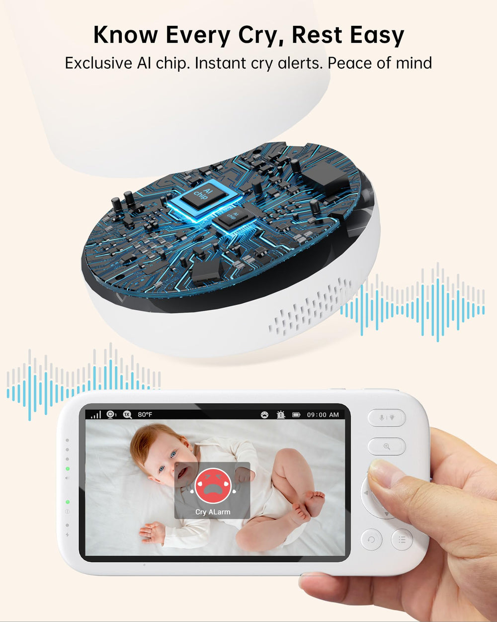 Jartoo night vision with infrared tech for visible baby cues in darkness.