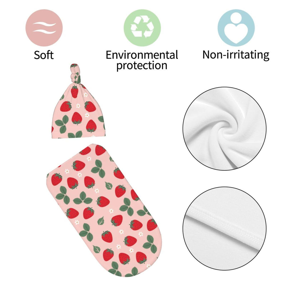 Jarverce Strawberry Swaddle Blanket 0-6 month fit ensures comfortable wrapping