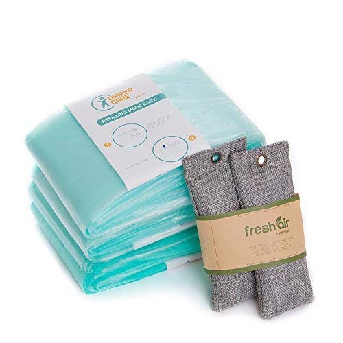 Jasclair Dekor Plus refill bags light baby powder scent enhances nursery freshness.