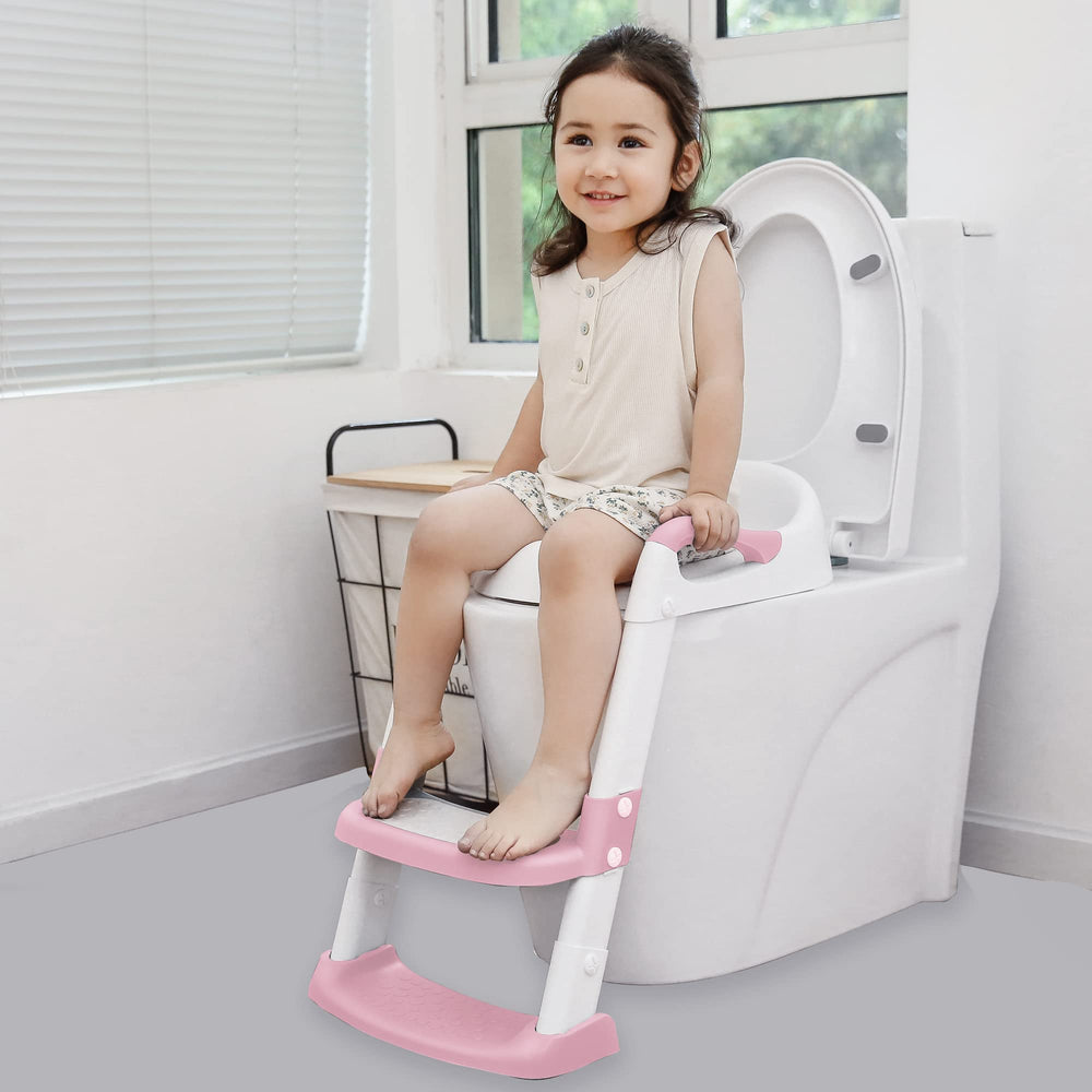 JASSONE Potty Training Seat anti-slip base provides stable bathroom footing during sits