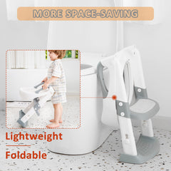 JASSONE toddler step stool use with ergonomic backrest and handle.