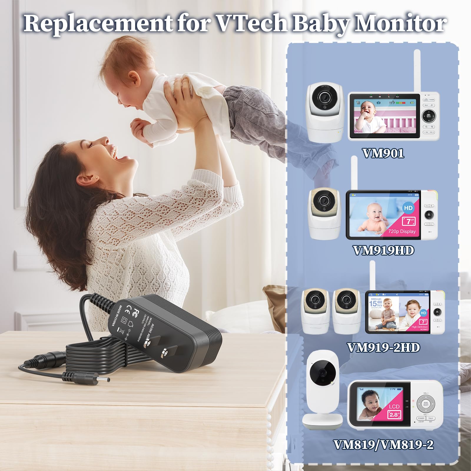 JATERSERN vtech-baby-monitor-charger-us-plug demonstrates easy US connectivity