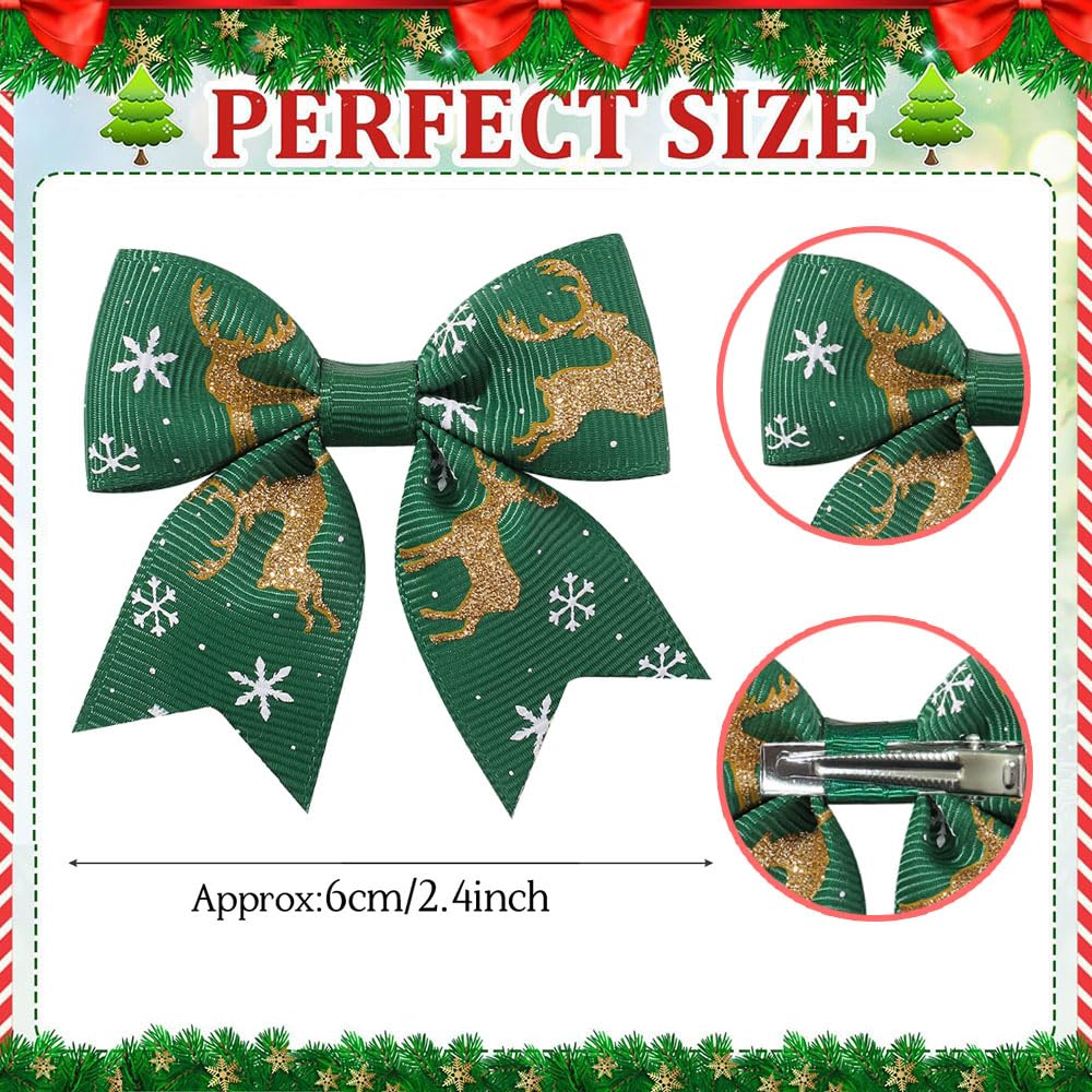 JATOMSSM glitter red-green bow clip adds holiday sparkle to hair