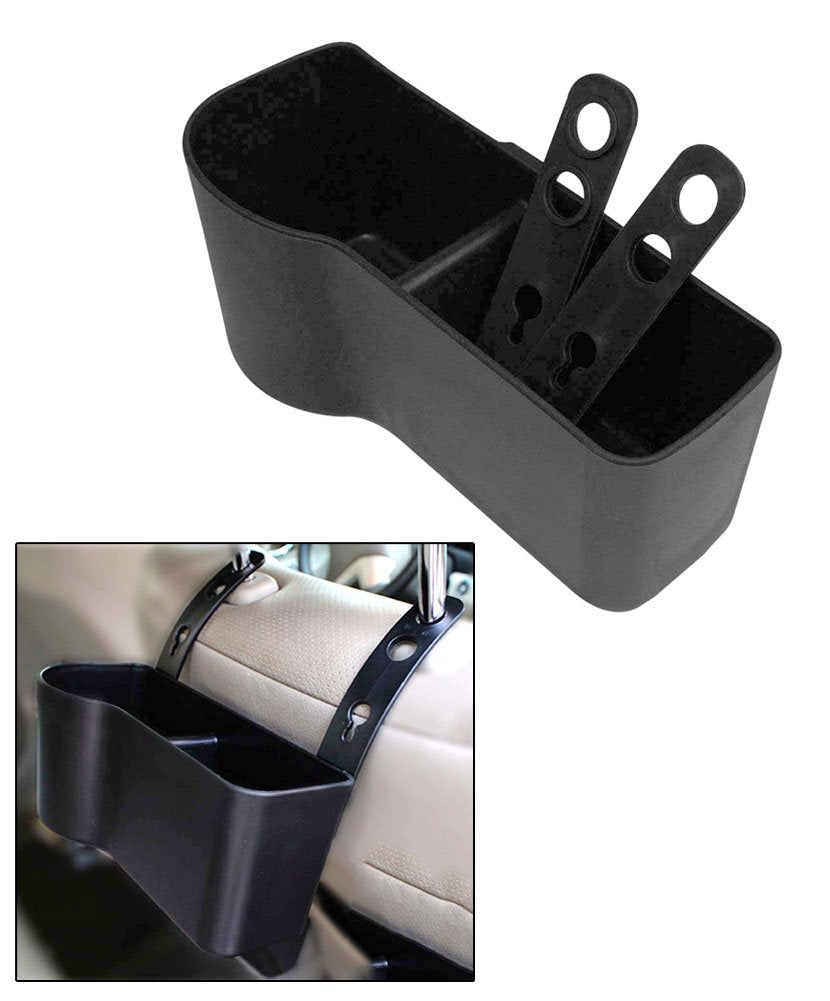 JAVOedge backseat tray attachment demonstrates universal compatibility on headrests.
