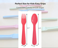 Jawbush colorful utensils showcase bright colors to engage kids at mealtime.