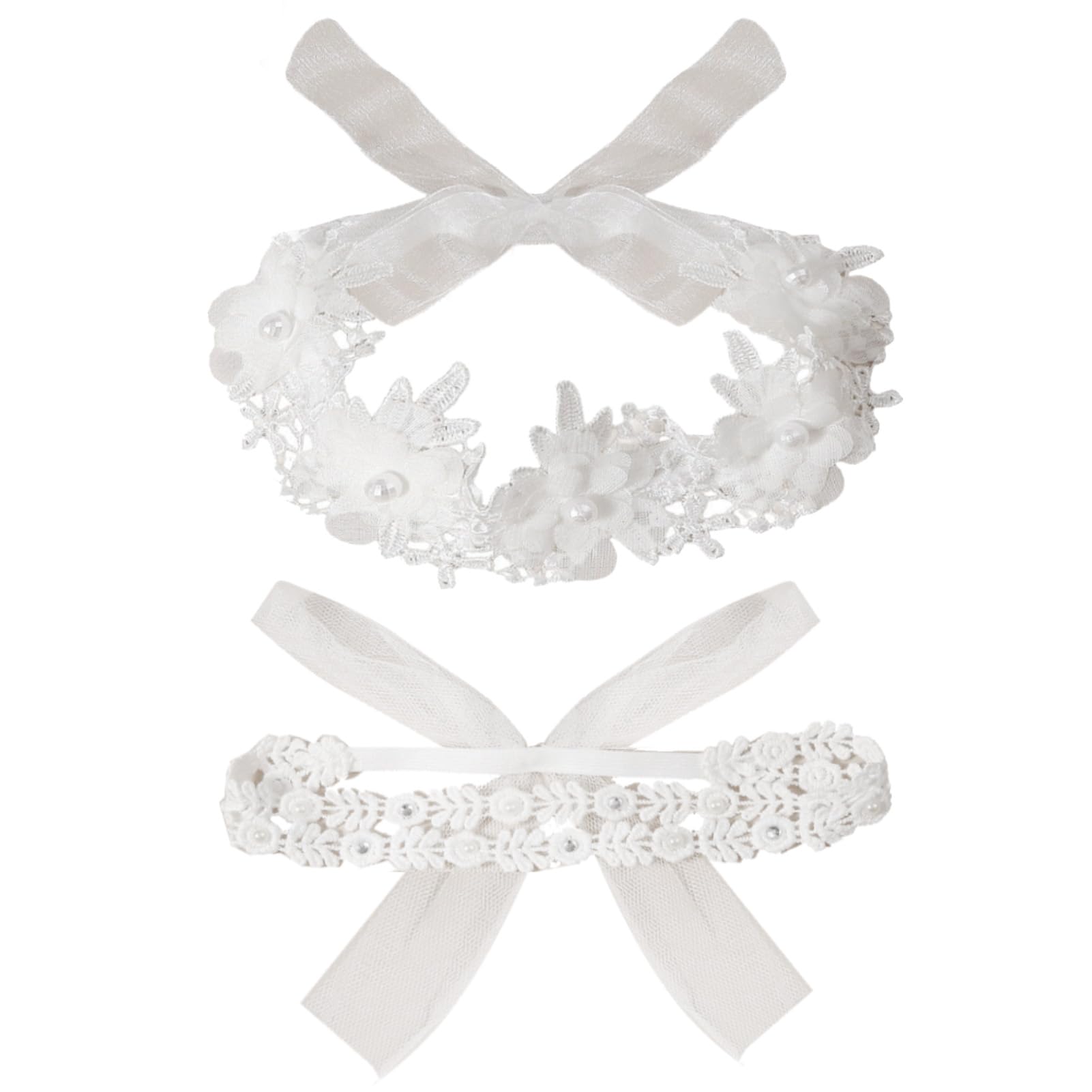 Jawfait 2-pack headbands closeup shows adjustable elastic for gentle wear.