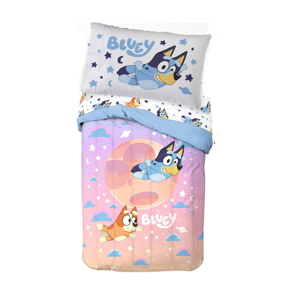 Jay Franco Bluey & Bingo comforter set stars detail for playful decor