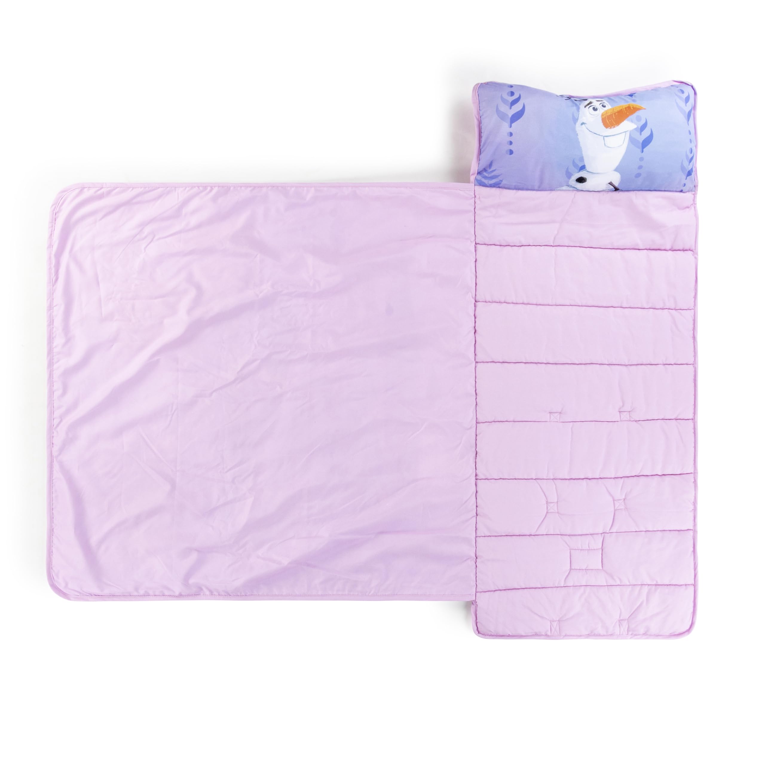 Jay Franco Frozen nap mat blanket with frosty graphics for travel naps.