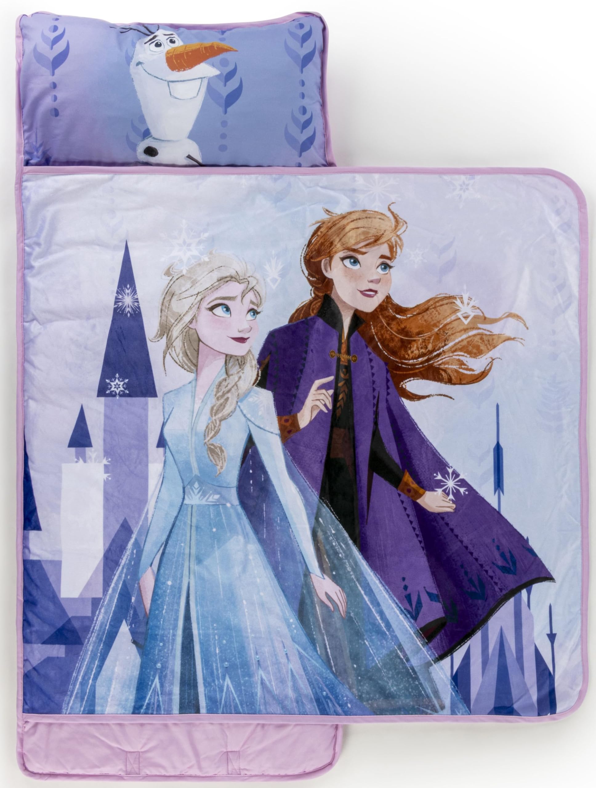 Jay Franco Frozen nap mat cover featuring Elsa and Anna for preschool adventures.