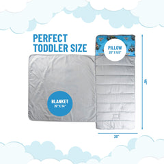 Jay Franco Monster Jam nap mat embedded pillow detail provides cozy nap comfort.