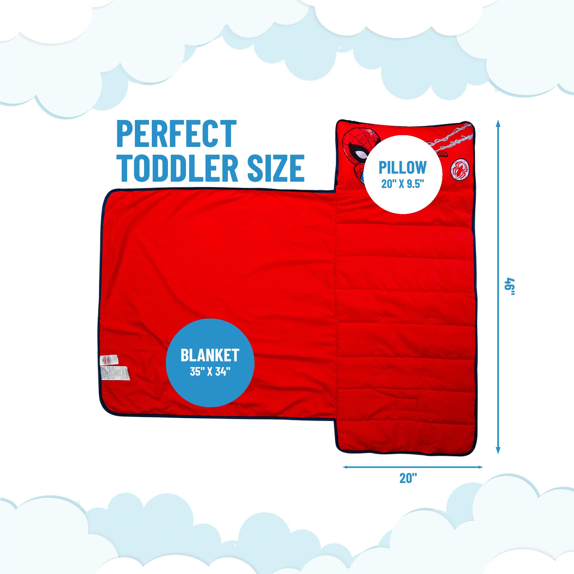 Spiderman nap mat blanket 35x34 for extra warmth