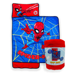 Jay Franco Spiderman nap mat with embedded pillow for cozy on-the-go naps