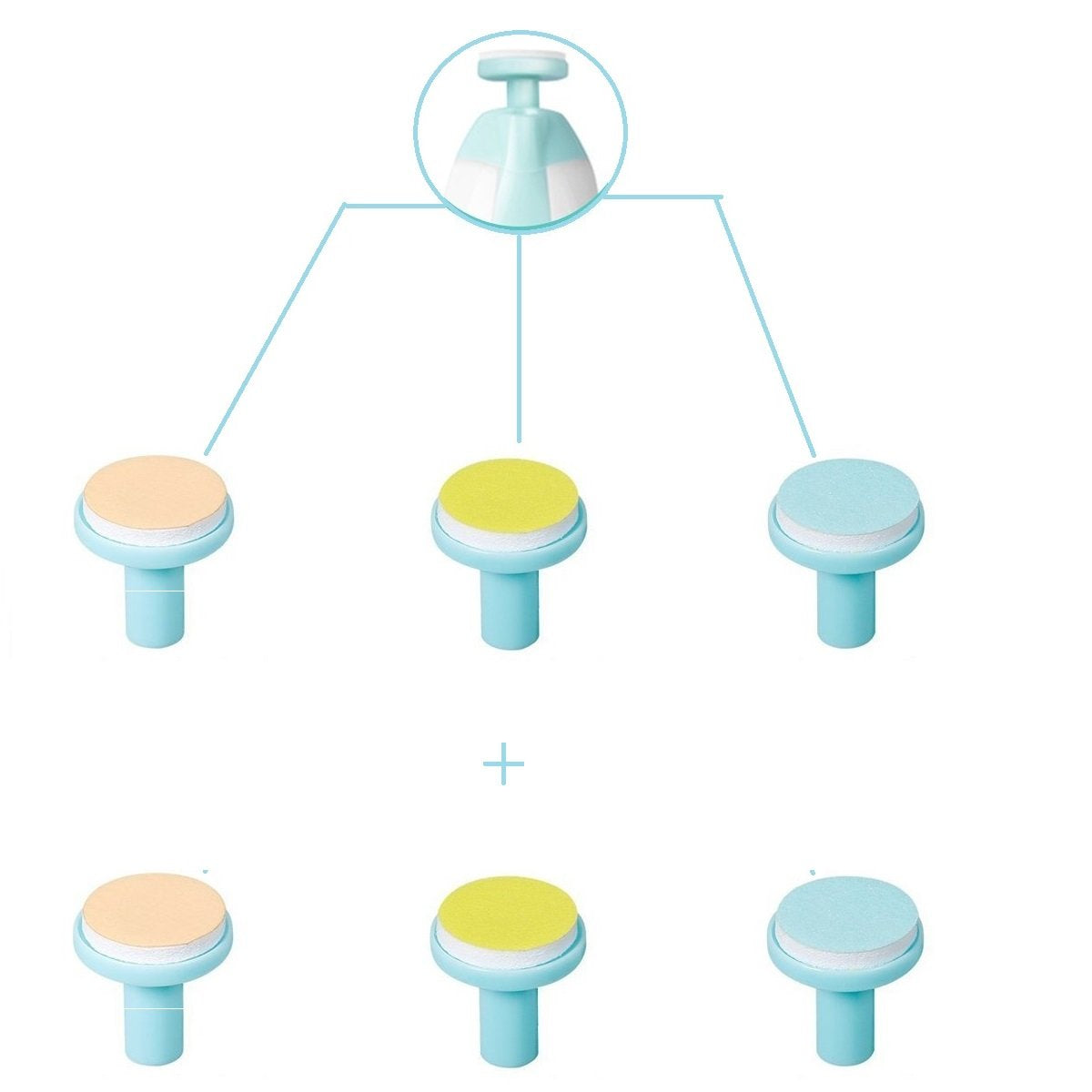 Jaybva replacement pads multi-color pack shows wide compatibility across popular electric file brands.