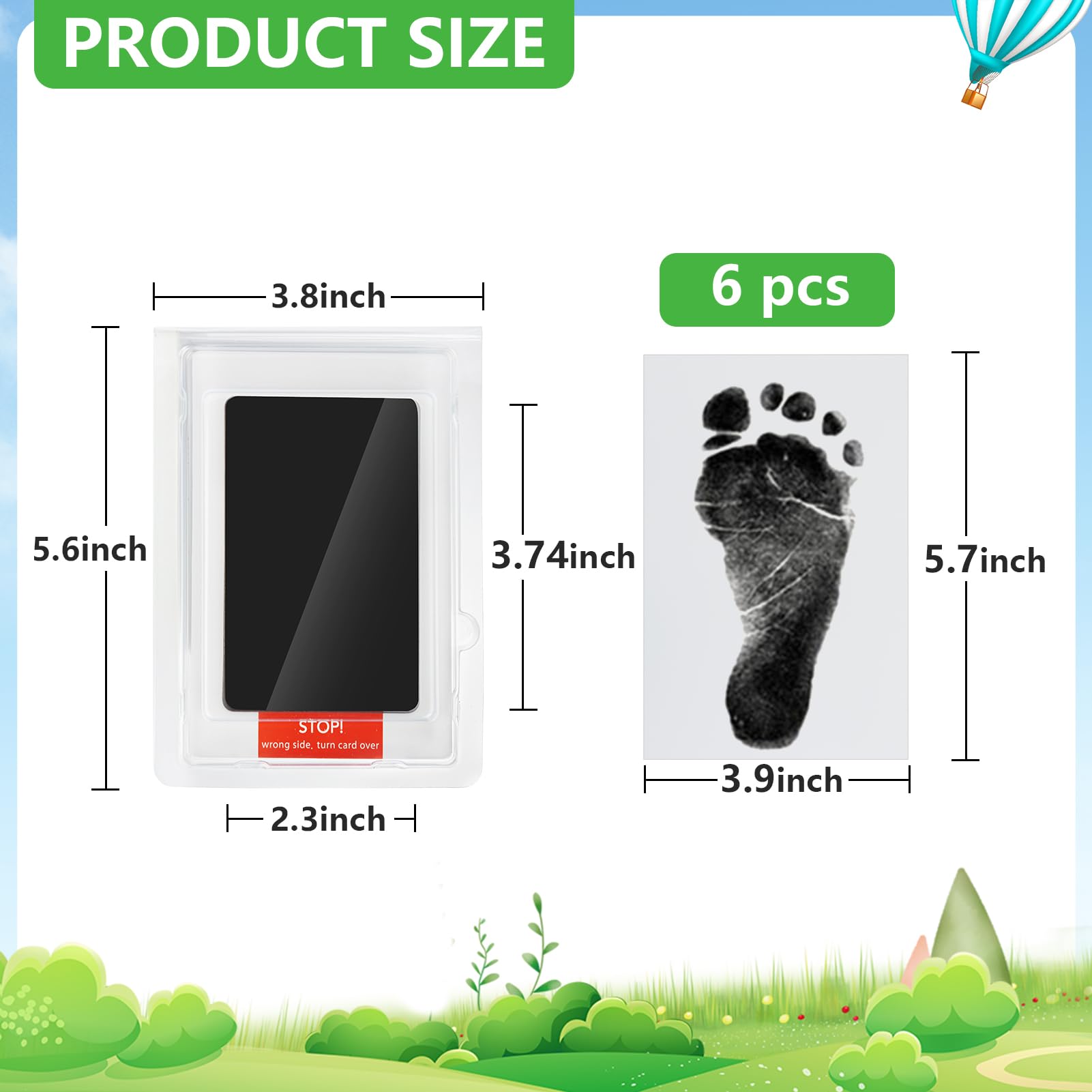 Jazb baby footprint kit Clean-Touch inkpad captures tiny toes with mess-free prints.