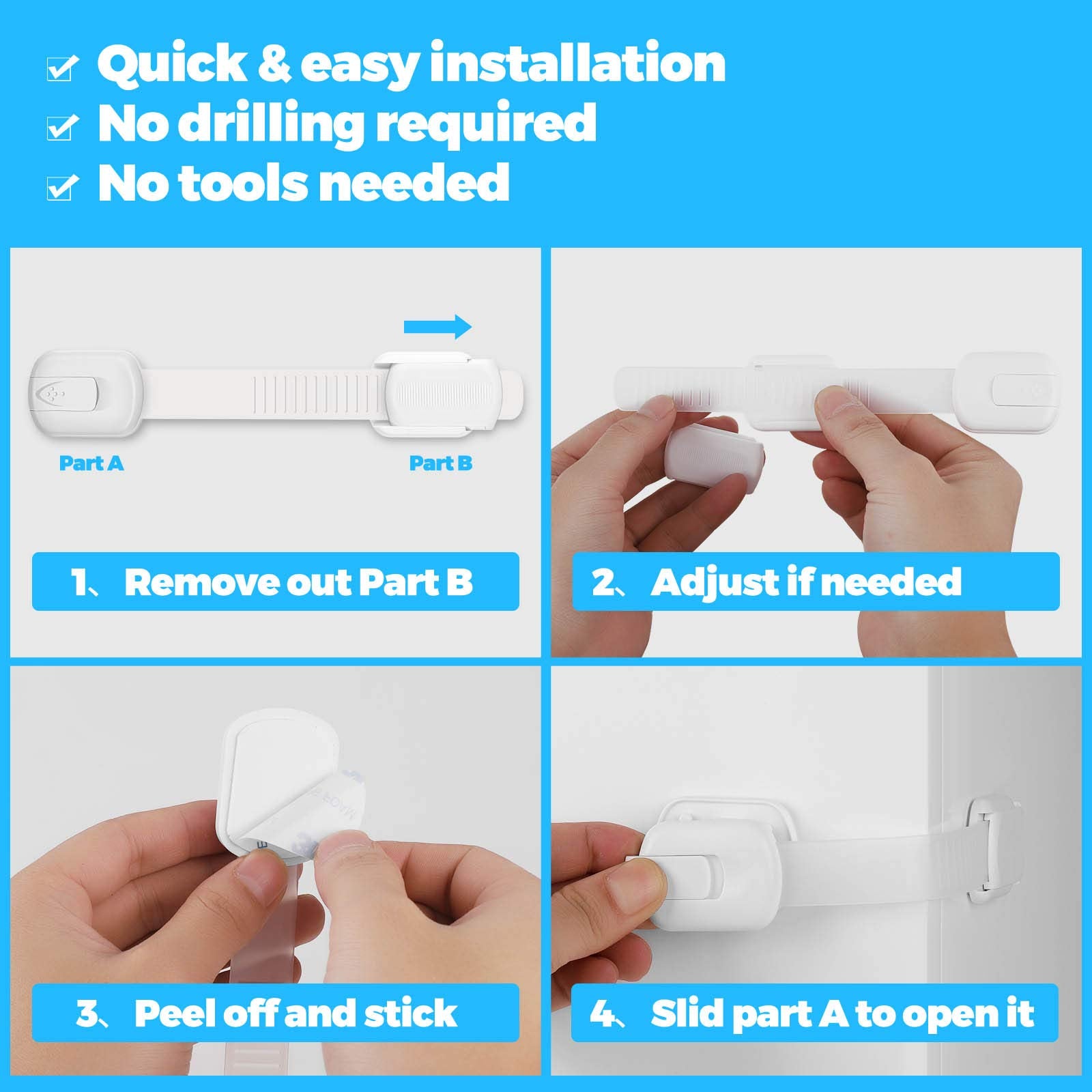 JAZZZNAP strap lock near oven area for safer kitchen storage