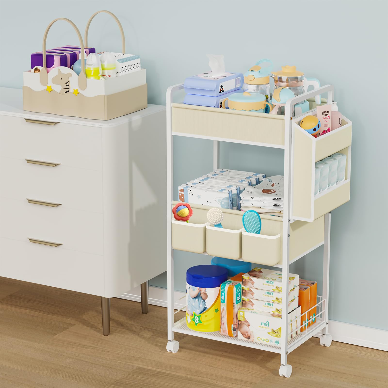 JBBTOOL multi-purpose cart ideal as snack or craft station.