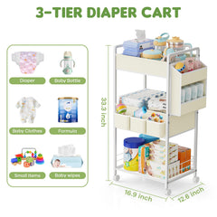 JBBTOOL diaper caddy cart side view shows pockets for small items.