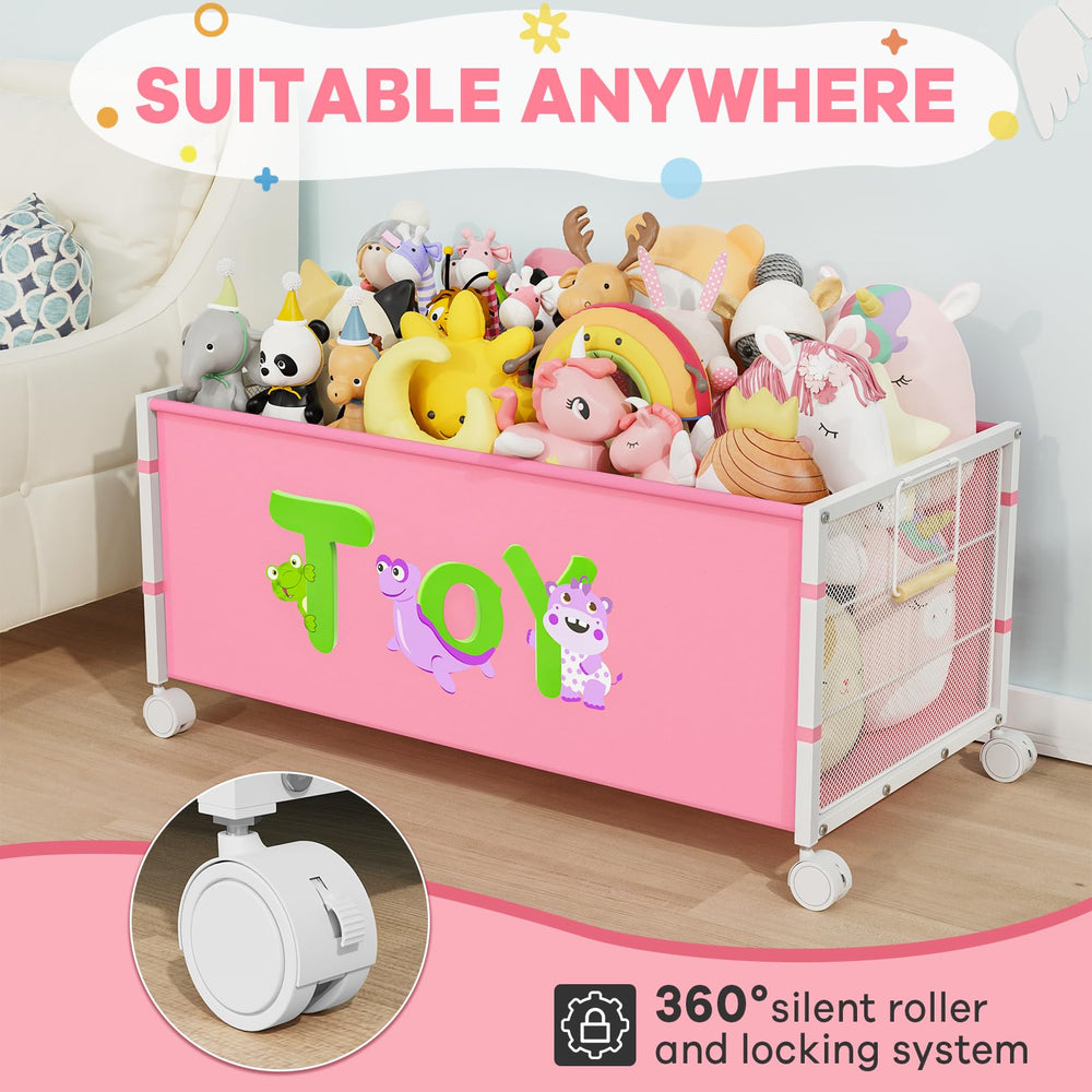 JBBTOOL durable oxford cloth toy box with metal frame withstands heavy use.