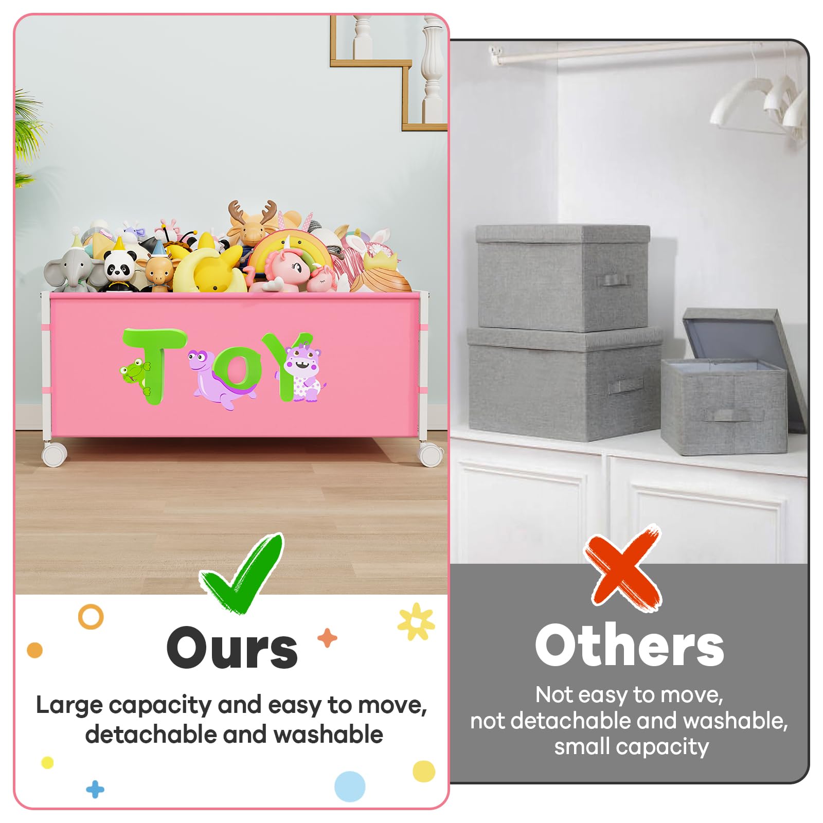 JBBTOOL easy-assembly toy box simplifies setup for busy families.