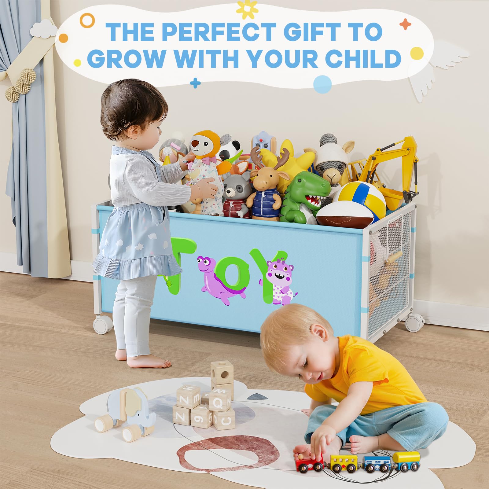 JBBTOOL toy box open-lid reveals large interior storage capacity