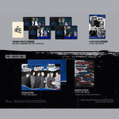 J BLANK Stray-Kids Skzhop Hiptape Hop preorder gifts image highlights folded poster and graphic sticker for fans