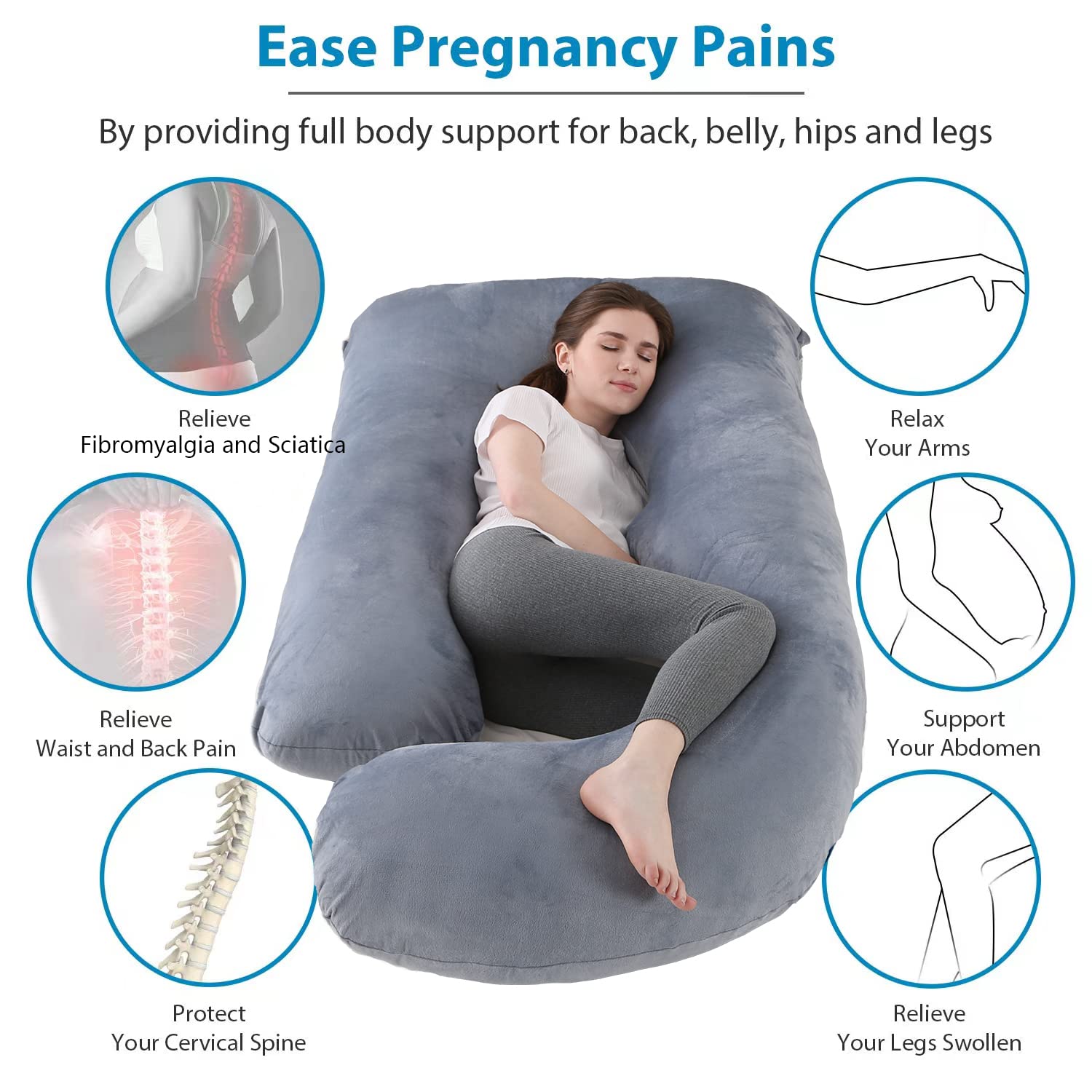 Jcickt J-shaped pillow demonstrates versatile positions for reading or lounging.